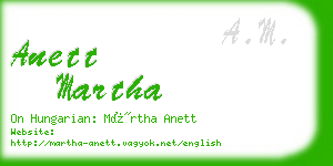 anett martha business card